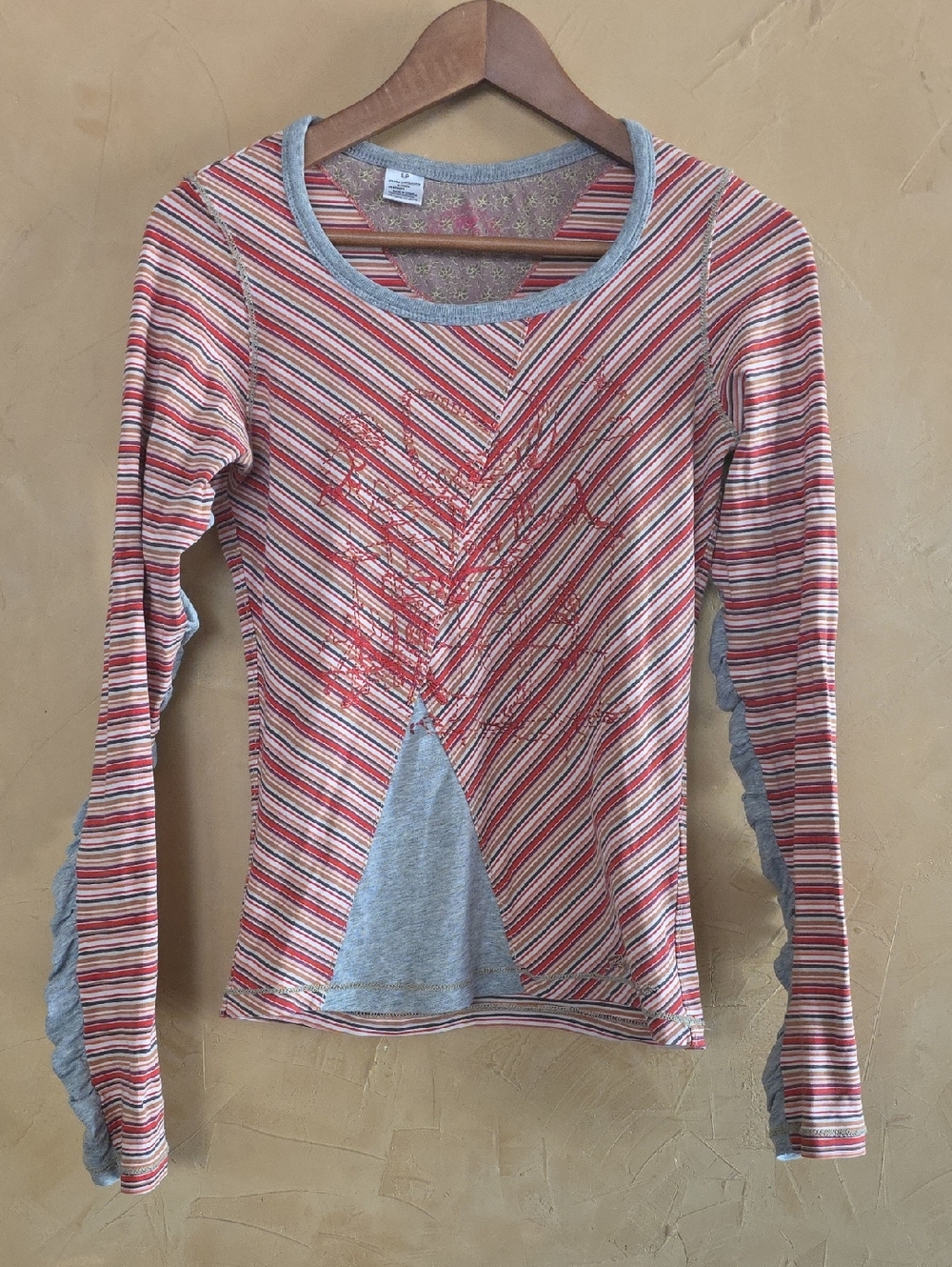 Parasuco Pima Cotton Striped Long Sleeve Top with Gray Accents